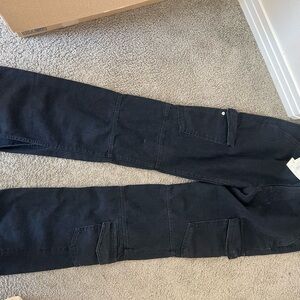 Zara Black Slim Straight Cargo Jeans